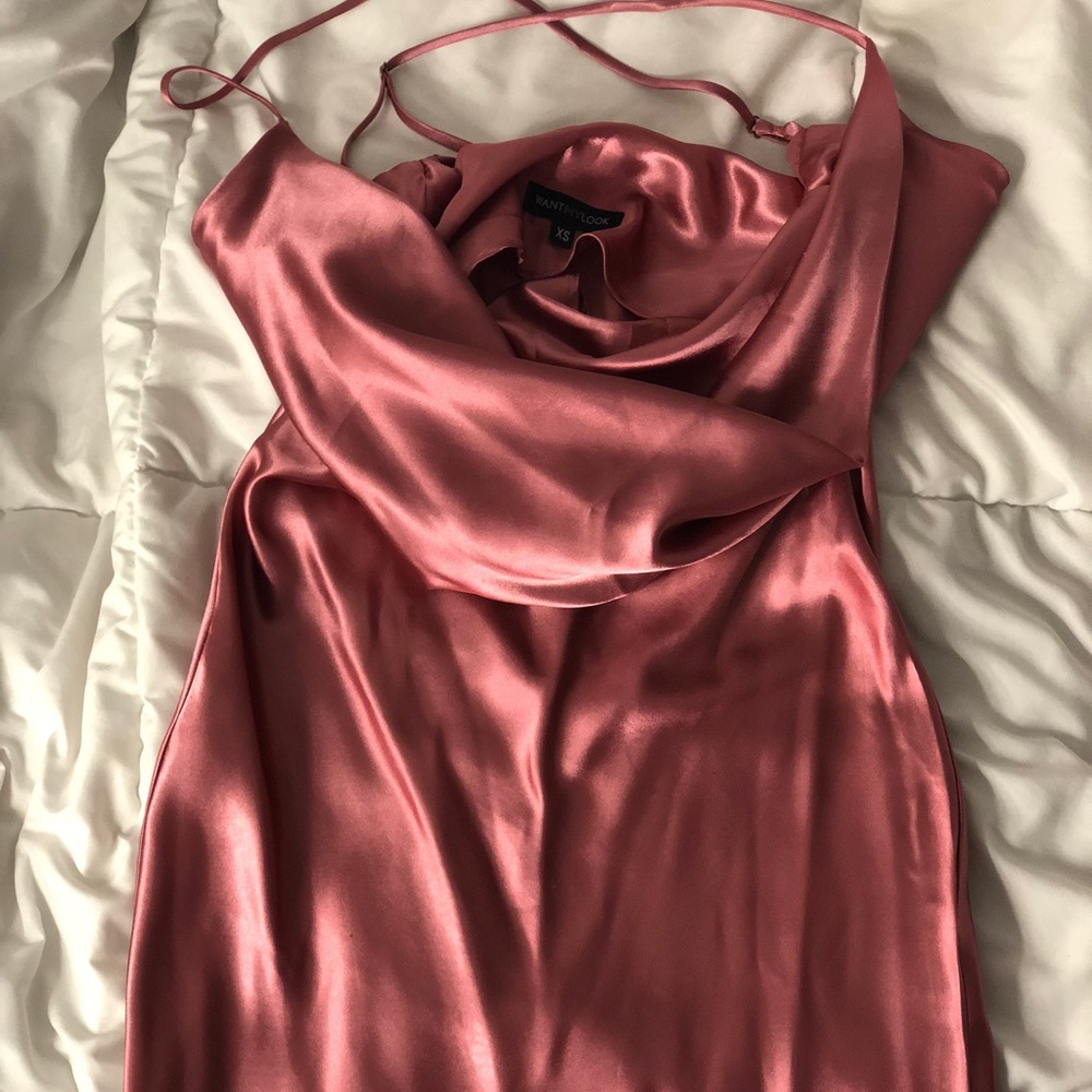 Silky pink dress